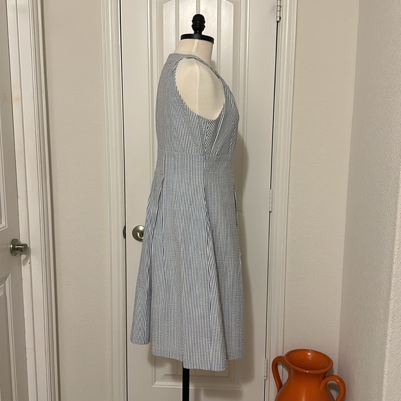 Blue & White Seersucker Dress - Picture 5 of 8